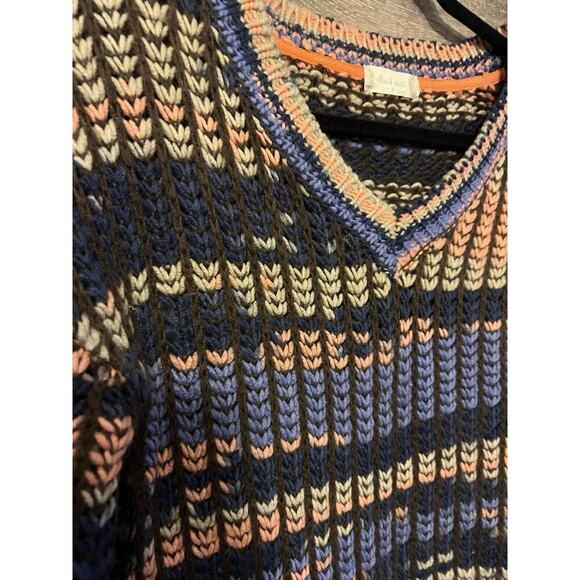 Altar’s State Sweater Chunky Knit V Neck Sz Small Crochet Colorful Artsy Purple - Picture 2 of 10